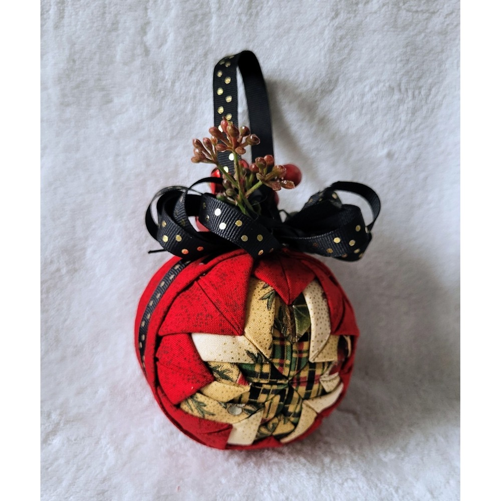 Star Quilt Christmas Tree‎ Ornament Handmade Cottagecore Farmhouse Handcrafted - Picture 2 of 7